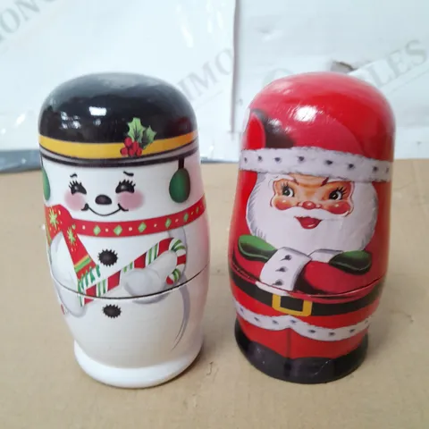 BOXED MR CHRISTMAS SET OF 2 NESTING DOLLS