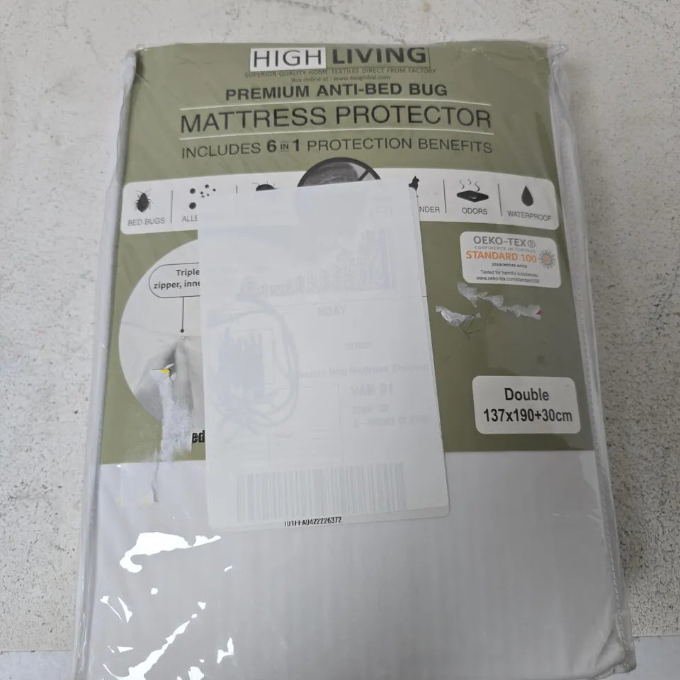 HIGH LIVING PREMIUM ANTI-BED BUG MATTRESS PROTECTOR – DOUBLE (137X190+30CM)