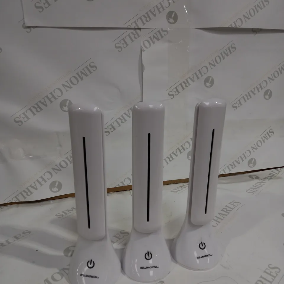 BELL & HOWELL POWER TABLE LAMP SET WHITE