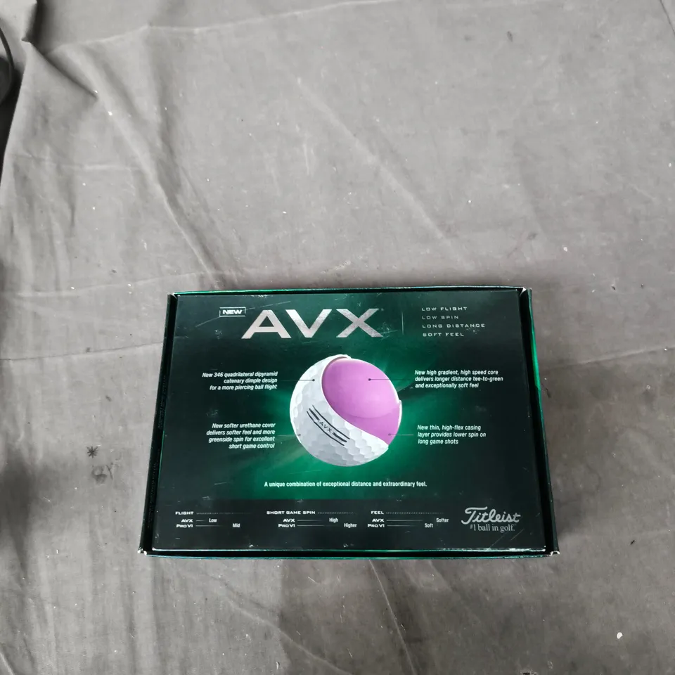 TITLEIST AVX GOLF BALLS – 12-BALL BOXED SET WITH OUTER CARTON