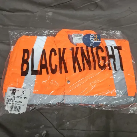 BAGGED BLACK KNIGHT TRISTAN FOUL WEATHER HIGH VISIBILITY WARNING JACKET IN ORANGE - SMALL