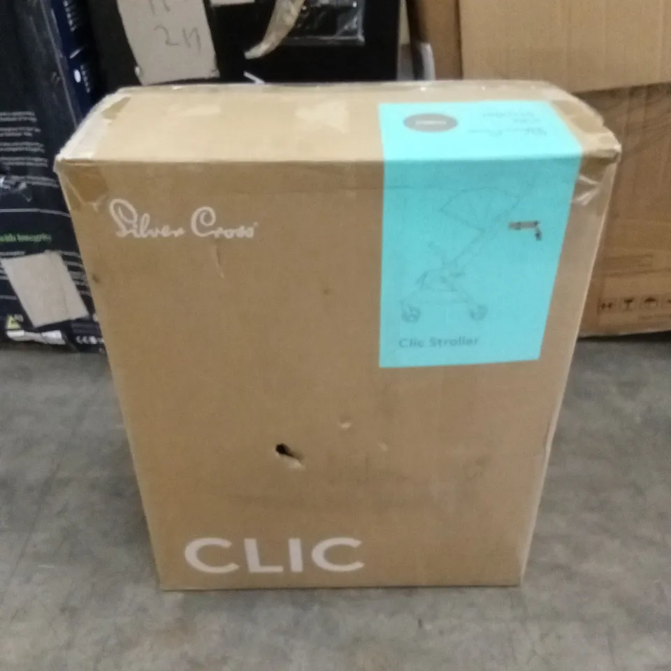 BOXED SILVER CROSS CLIC STROLLER - COBBLE 
