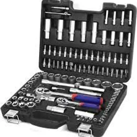 OYPLA 94PC 1/4" & 1/2" SOCKET RATCHET SCREWDRIVER BIT SET WITH CASE