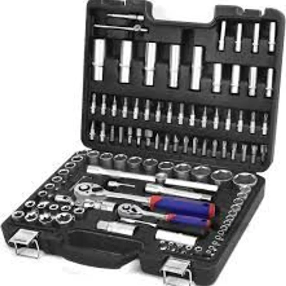 BOXED OYPLA 94PC 1/4" & 1/2" SOCKET RATCHET SCREWDRIVER BIT SET WITH CASE