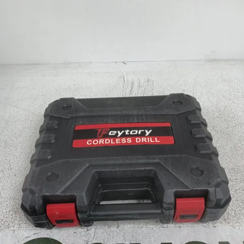 FEYTORY CORDLESS DRILL KIT IN CARRY CASE – DRILL, BATTERY, CHARGER, BITS & GLOVES