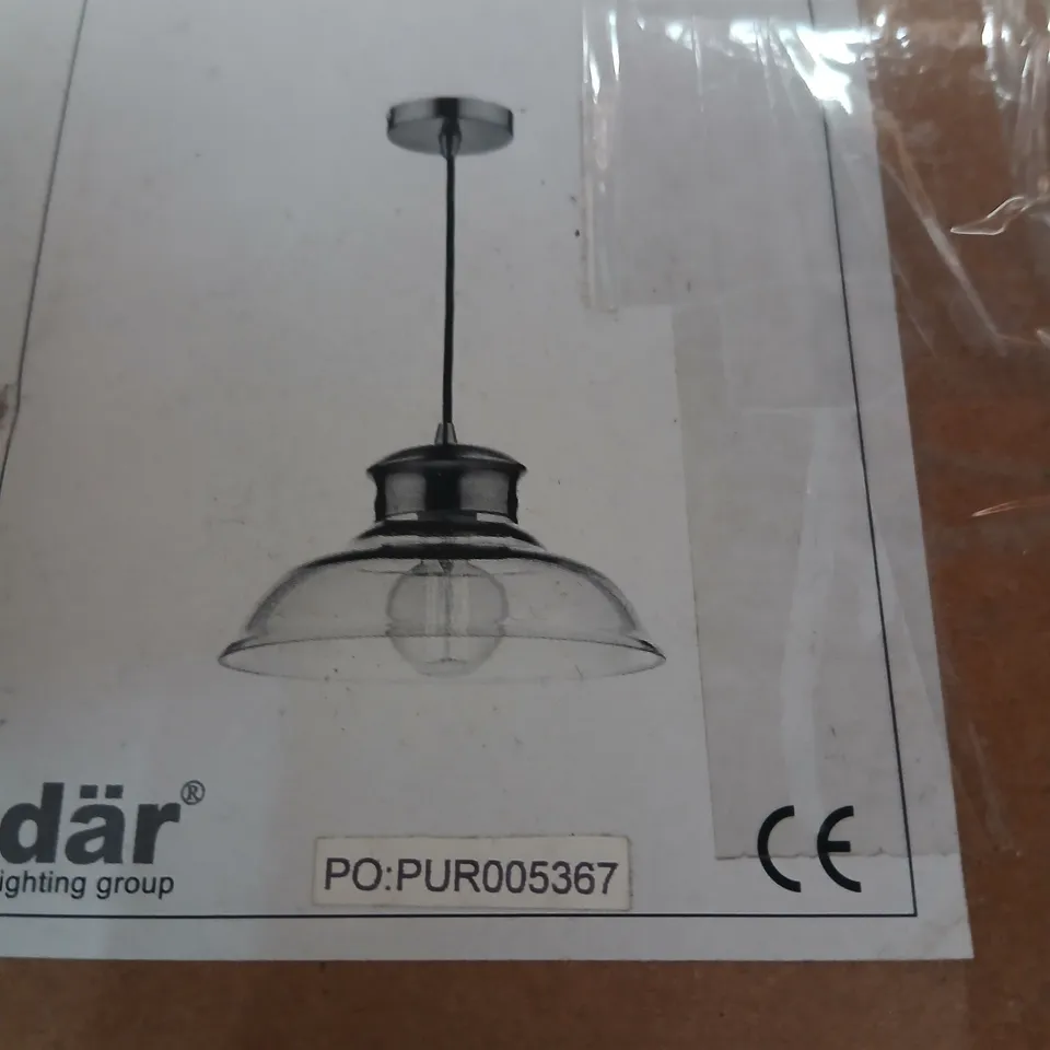 BOXED SIREN 1 LIGHT SINGLE PENDANT ANTIQUE CHROME CLEAR GLASS