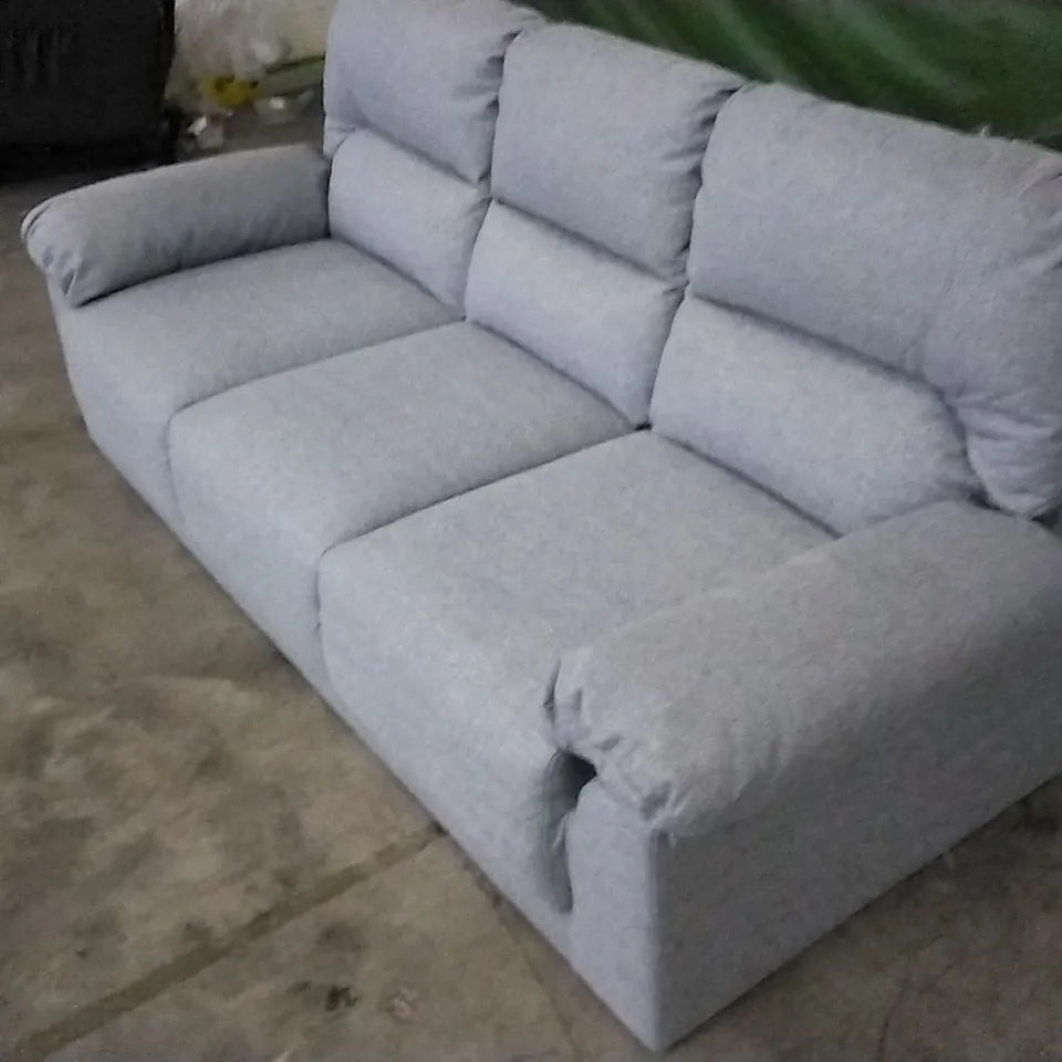 DESIGNER LIGHT GREY FABRIC 3 SEATER SOFA