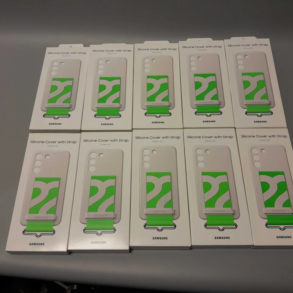 10 BOXED SAMSUNG SILICONE COVER WITH STRAP FOR GALAXY S22