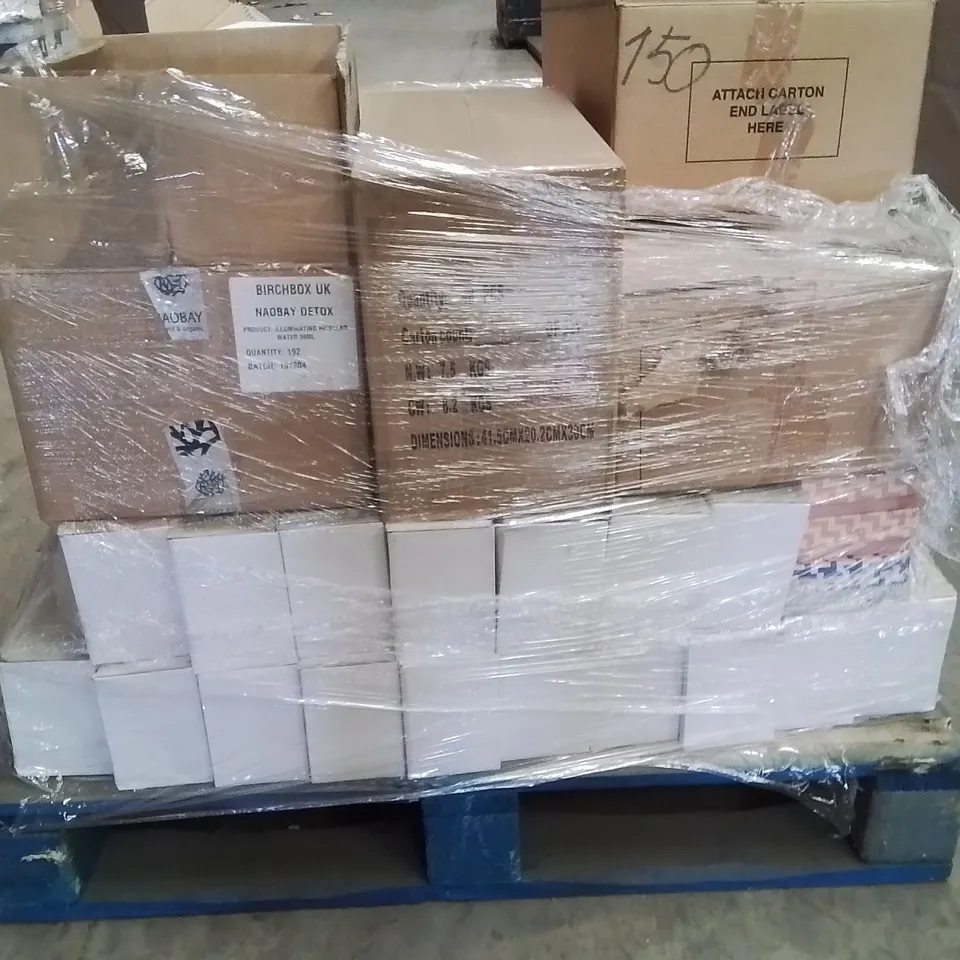 PALLET OF ASSORTED BEAUTY PRODUCTS TO INCLUDE;EYE SHADOW,EYE SHADOW CREAM APPROXIMATELY 80 BOXES ITEMS ARE PAST BEST BEFORE USE