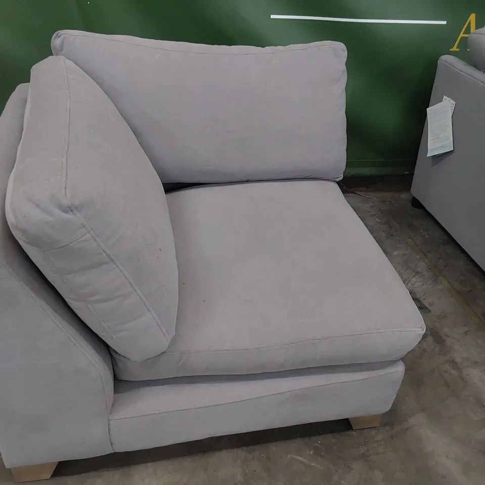 QUALITY BRITISH DESIGNER LOUNGE Co. CORNER SECTION GREY PLUSH FABRIC