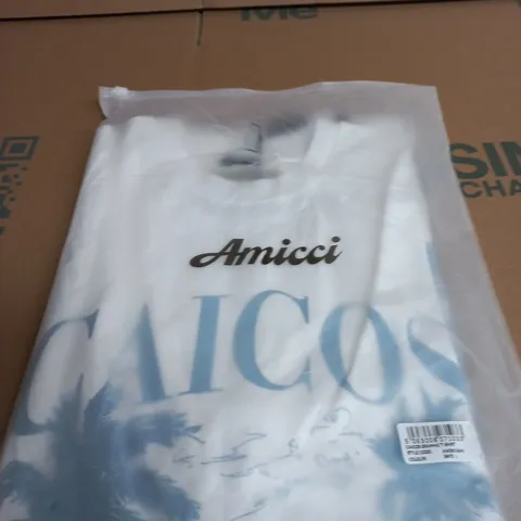 AMICCI CAICOS GRAPHIC T-SHIRT – WHITE – SIZE L (AM291WHI)