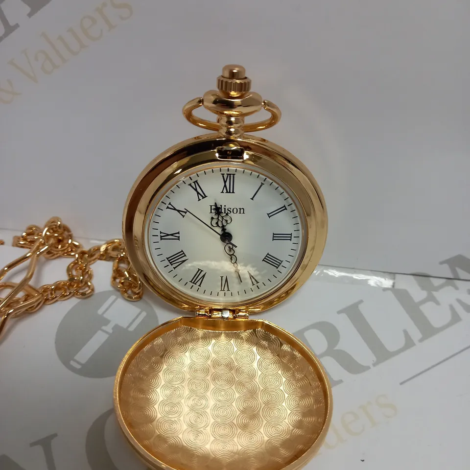 MENS EDISON POCKET WATCH WITH CHAIN