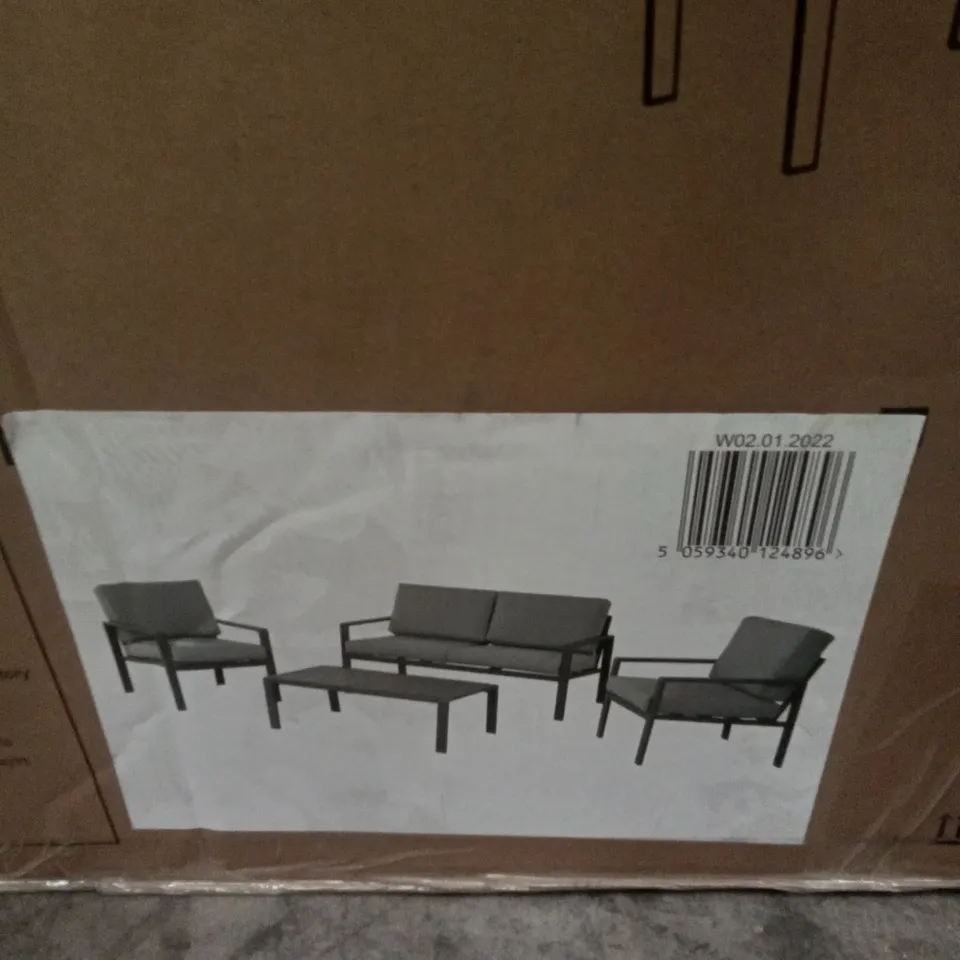 BOXED GOODHOME MOOREA ALUMINIUM COFFEE SET WITH CUSHIONS