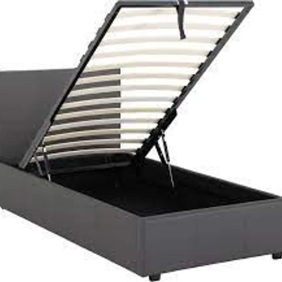 BOXED WAVERLY 3' STORAGE BED IN GREY PU - 2 BOXES
