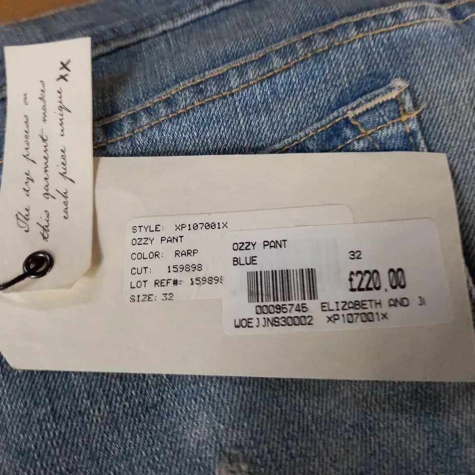 BRAND NEW TEXTILE ELIZABETH AND JAMES OZZY PANTS IN BLUE - 32