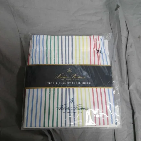 Brooks Brothers Traditional Fit Boxer Shorts – Striped Multicolor, Size XL