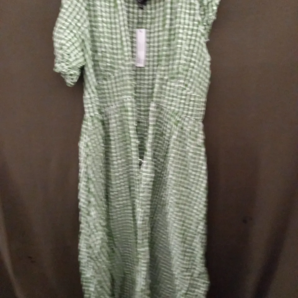 NOBODYS CHILD STARLIGHT MIDI DRESS IN KHAKI GREEN/WHITE - SIZE 14