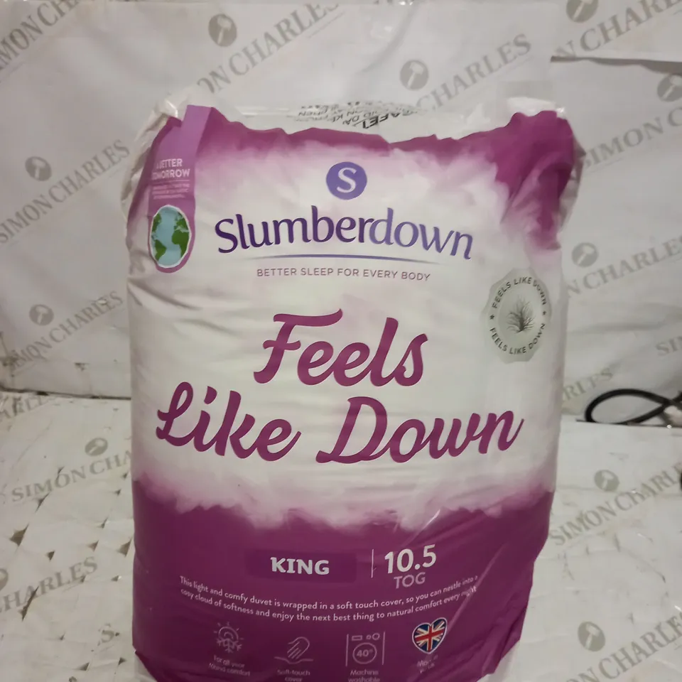 BRAND NEW SLUMBERDOWN FEELS LIKE DOWN 10.5 - DUVET KING