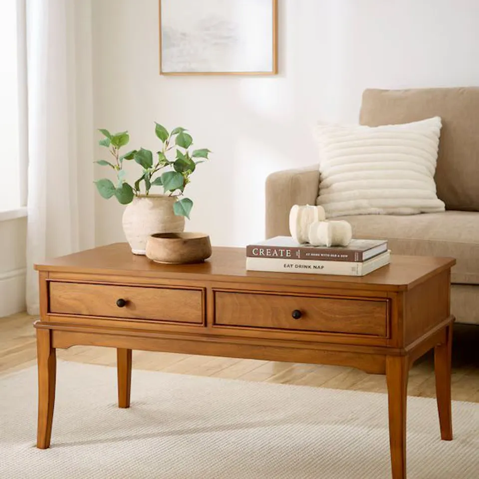BOXED HAZEL 2 DRAWER COFFEE TABLE - WALNUT
