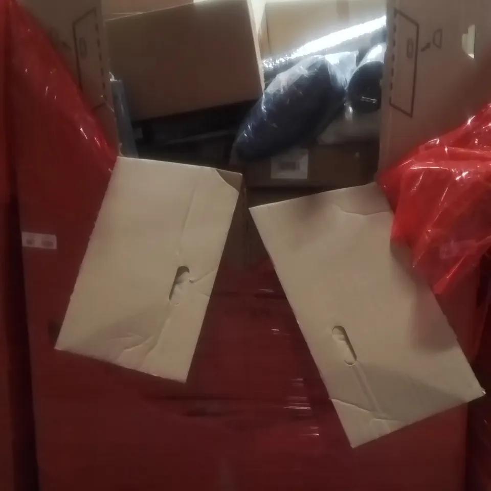 PALLET CONTAINING ASSORTED ITEMS TO INCLUDE:Furniture legs, retractable safety gate, gas strut and electric gas spring etc...