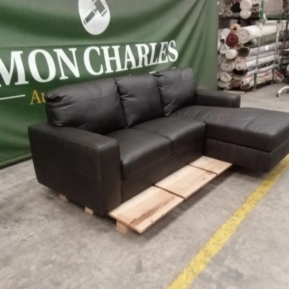 HAMPSHIRE ITALIAN LEATHER RIGHT HAND 3 SEATER CHAISE RRP £1499