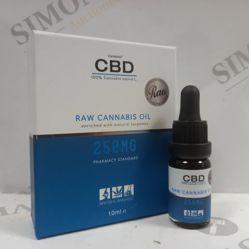 BOXED CANABIDOL CBD RAW OIL 250MG DROPS 10ML