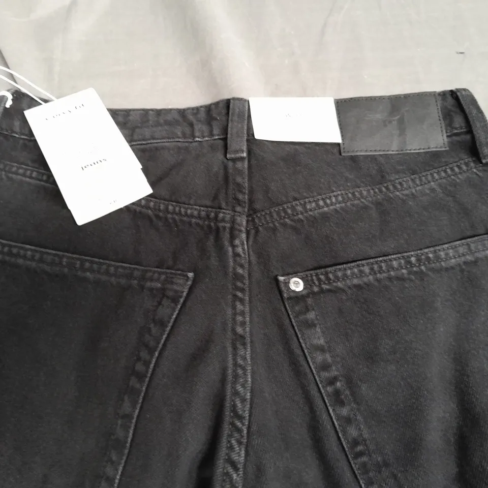 H&M WIDE REGULAR FIT JEANSIN BLACK - EUR 38