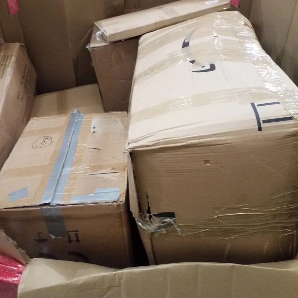 PALLET CONTAINING ASSORTED PRODUCTS INCLUDING BABY SAFTEY GATE, WHITEBOARD, LOGITECH G213 RGB GAMING KEYBOARD & ZENO SHELVES
