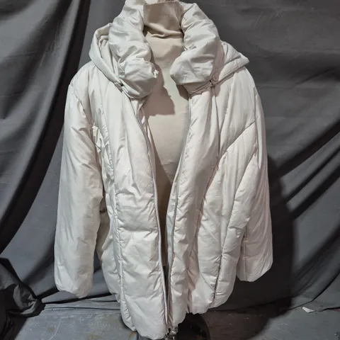 CENTIGRADE CREAM QUILTED PUFFER COAT - SIZE 2XL