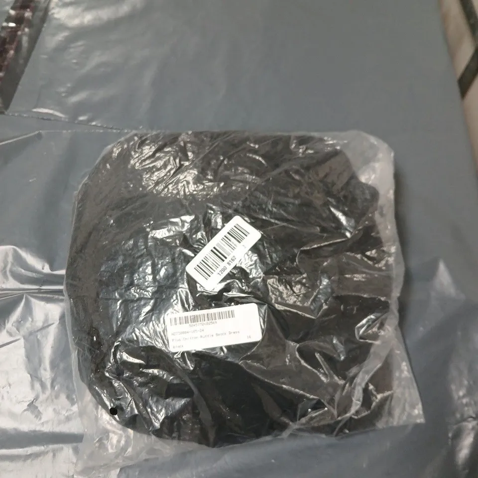 PLUS BLACK CHIFFON DRESS – UK 16