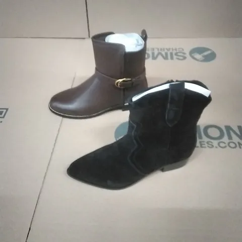 PALLET TO CONTAIN APPROXIMATELY 70 BRAND NEW DESIGNER SHOES WHICH INCLUDE BROWN AND BLACK JD WILLIAMS BOOTS