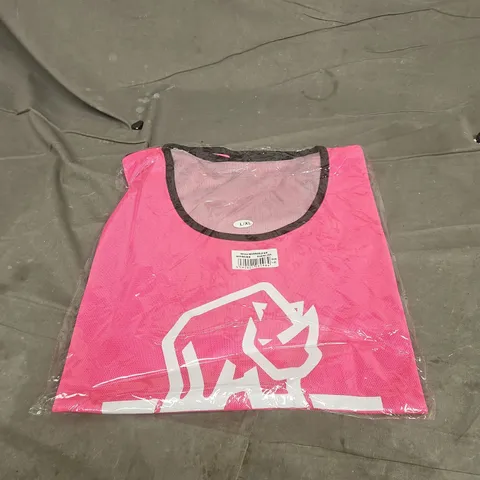 4 X RHINO REVERSIBLE PINK TRAINING BIBS SIZE LARGE/EXTRA LARGE BAGGED