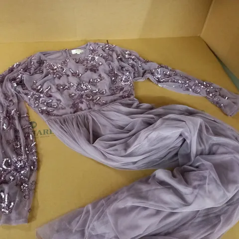 BOOHOO OCCASION EMBELLISHED DRESS IN LILAC - 10