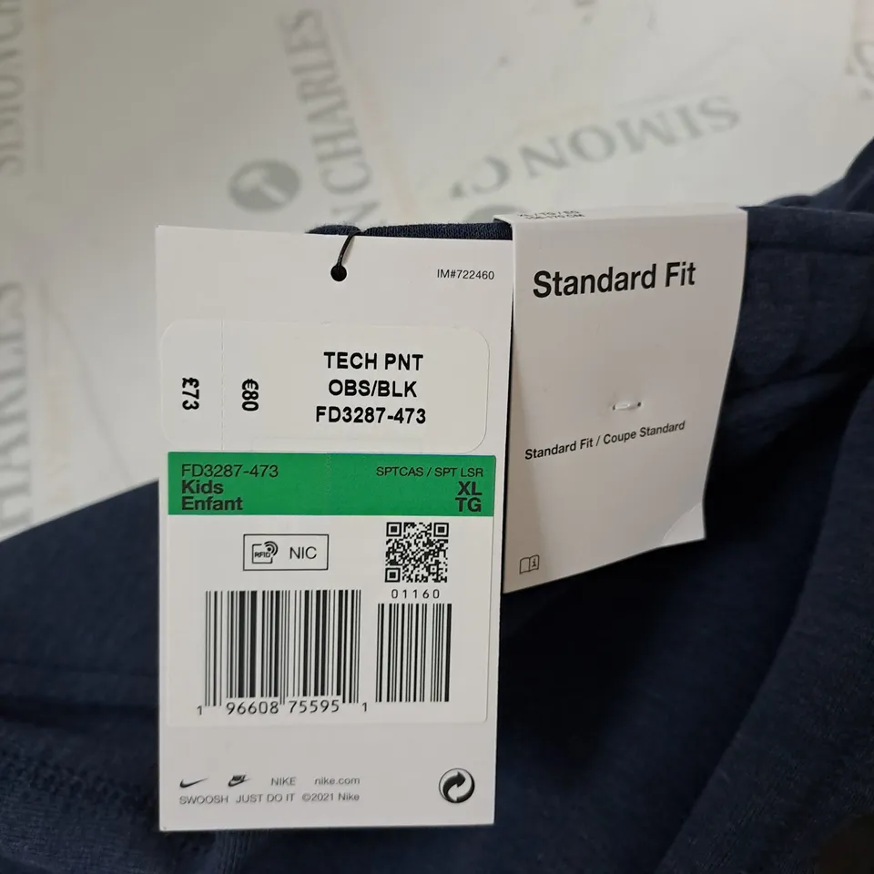 NIKE KIDS TECH PANTS IN OBS/BLK - XL