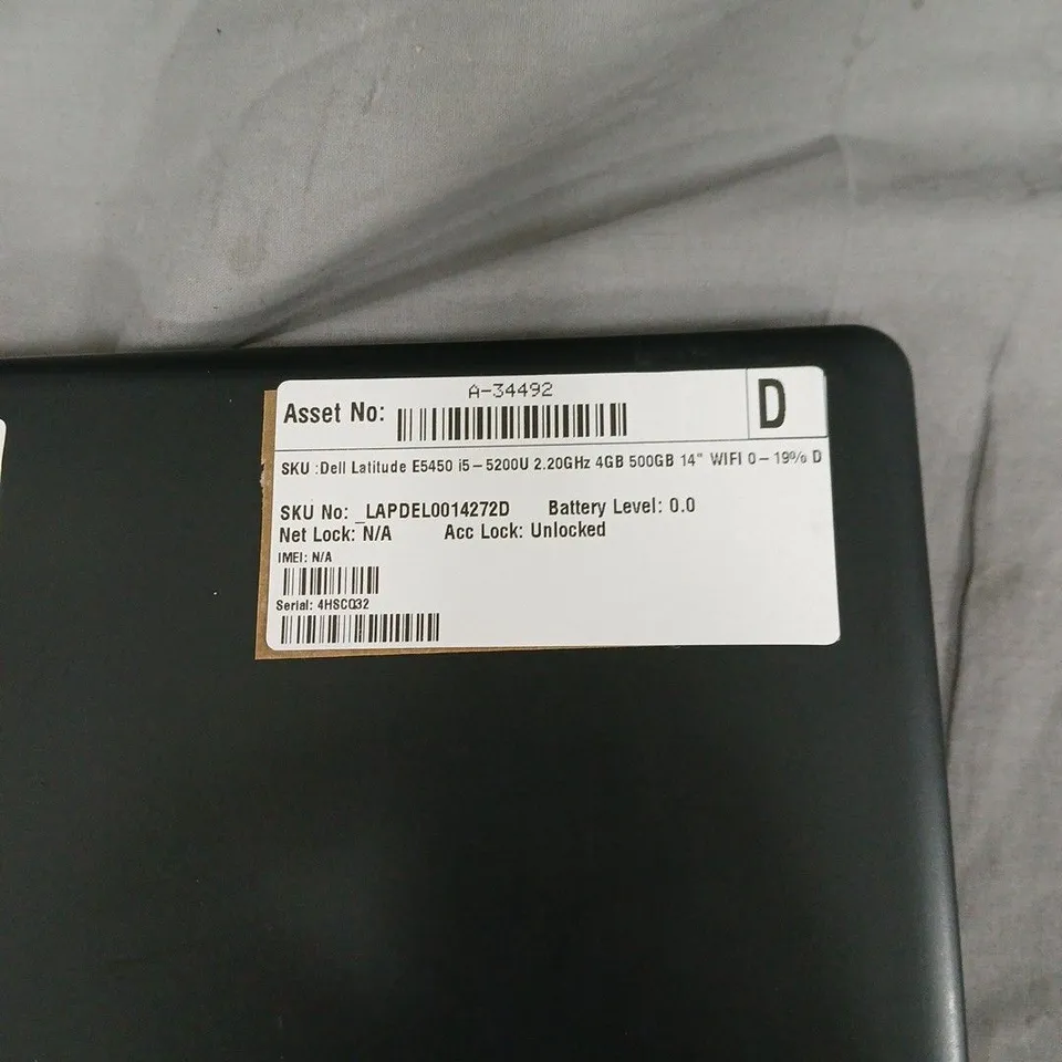 DELL LATITUDE E5450 LAPTOP – I5-5200U, 4GB RAM, 500GB HDD, 14" DISPLAY. DOES NOT POWER ON