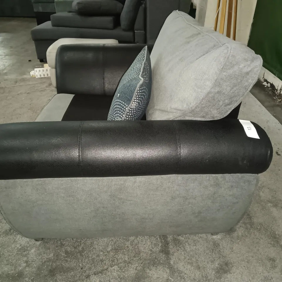 TWO-TONE BLACK GREY SINGLE SEATER SOFA 