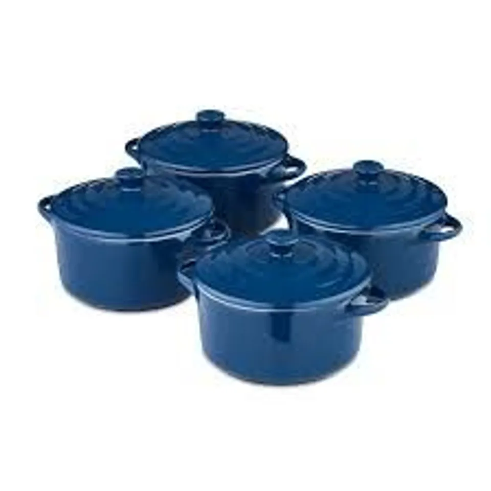 BOXED BARBARY & OAK 0.24L NON-STICK CERAMIC ROUND CASSEROLE DISH - SET OF 4