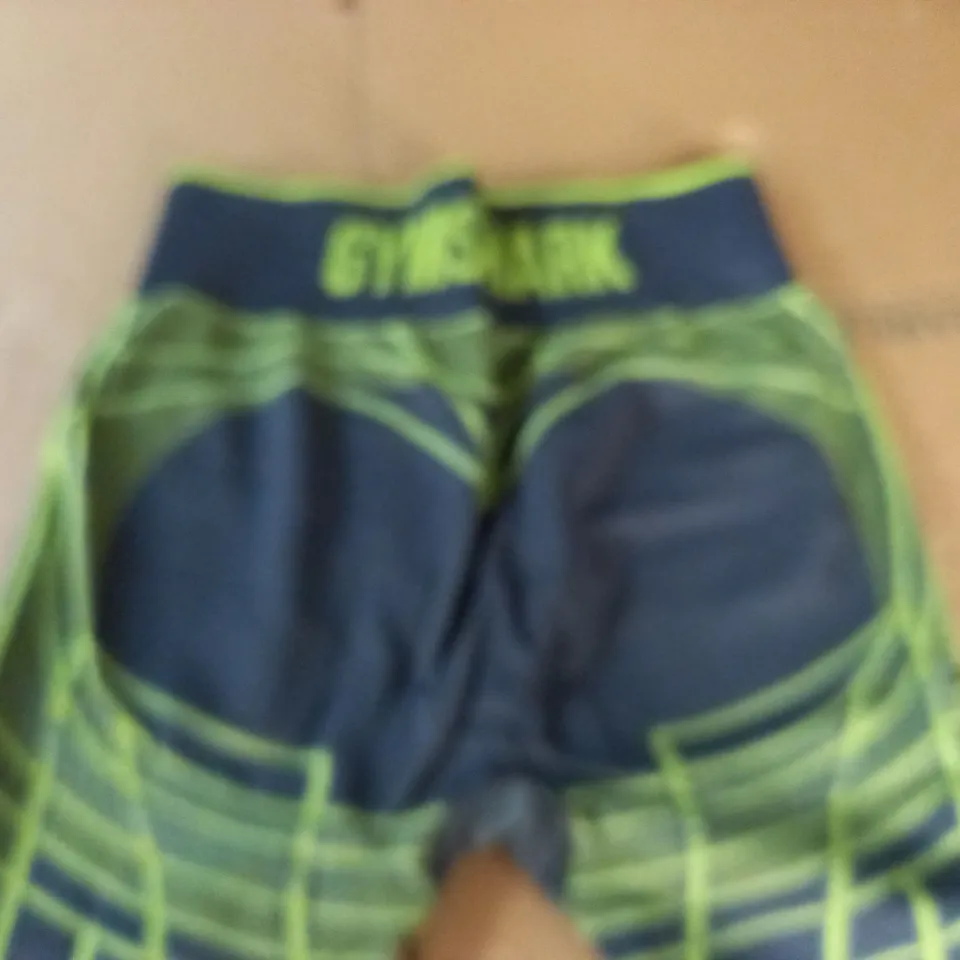 GYMSHARK GREY/GREEN TRAINING LEGGINGS - XXL
