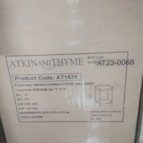 BOXED BROOKLYLN MARBLE COFFEE TABLE (2BOXES)