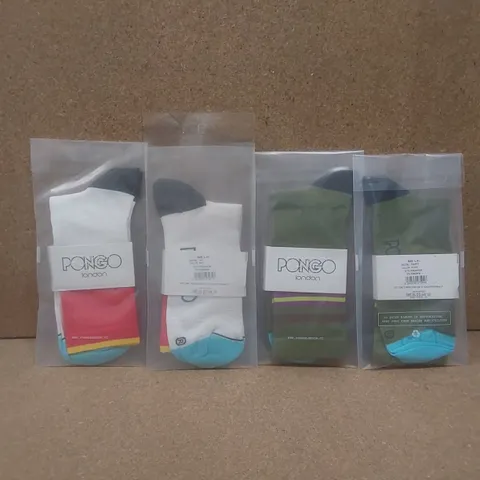 BOX TO CONTAIN A LARGE QUANTITY OF BRAND NEW PAIRS OF PONGO LONDON CYCLING SOCKS - COLOURS VARY // SIZE: L-XL // 1 PAIR PER PACK