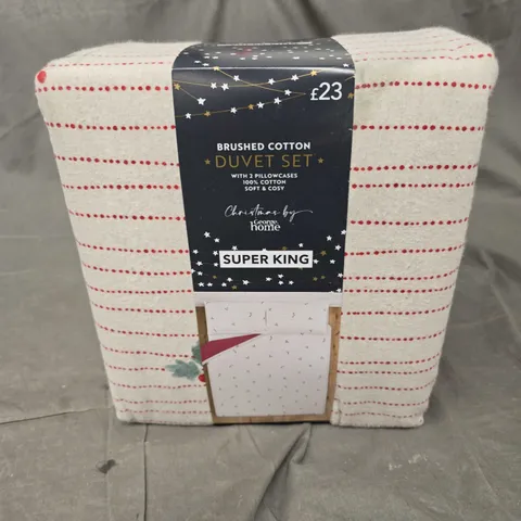 BRUSHED COTTON CHRISTMAS THEMED DUVET SET - SUPER KING
