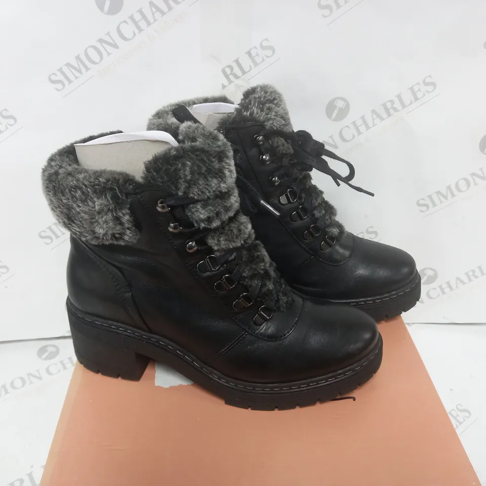 BOXED MODA IN PELLE HIKING BOOTS BLACK SIZE 6