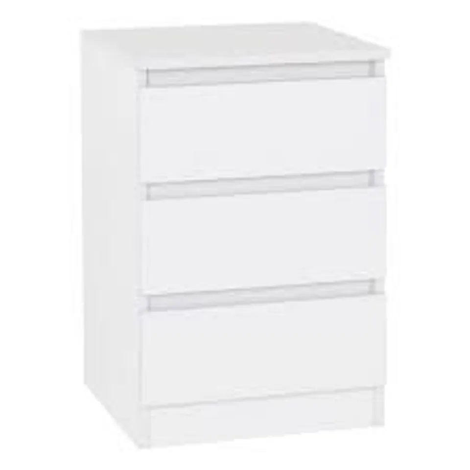 BOXED DUNELM WALKER 3 DRAWER BEDSIDE TABLE (1 BOX)