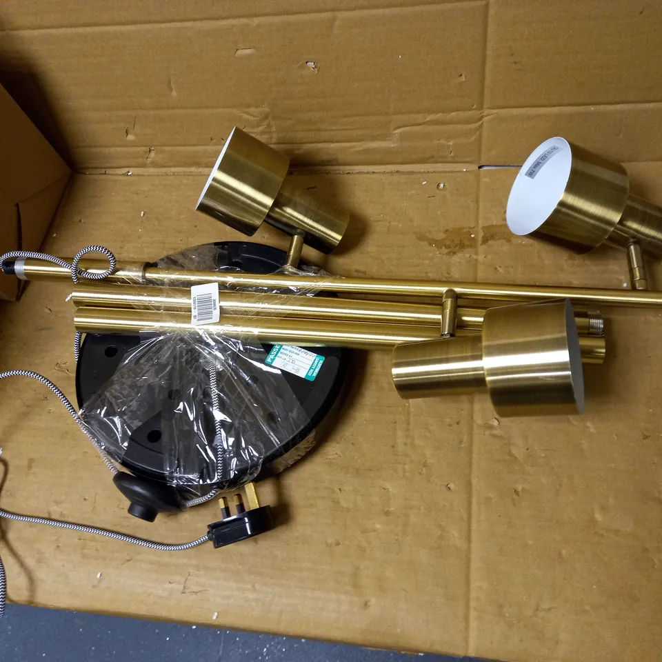 BRASS EFFECT 3-LIGHT FLOOR LAMP