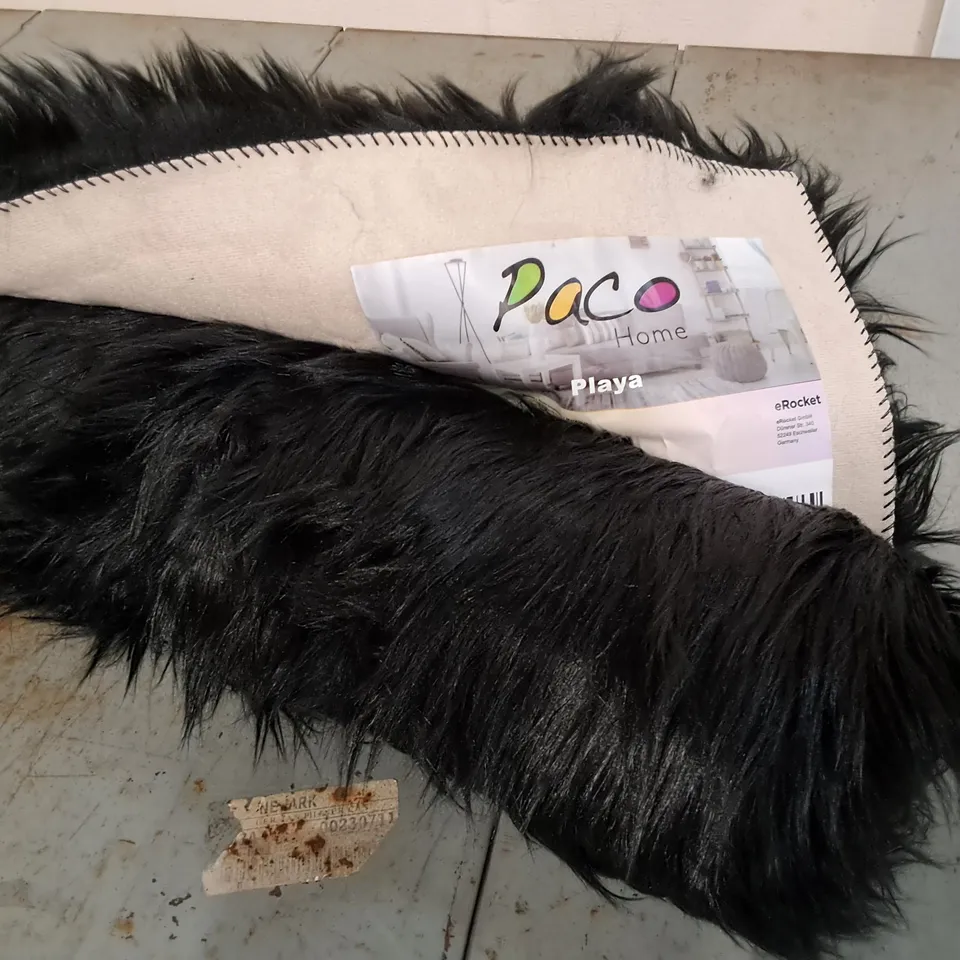 BRAND NEW PACO PLAYA SHAGGY RUG IN BLACK - 80X150CM