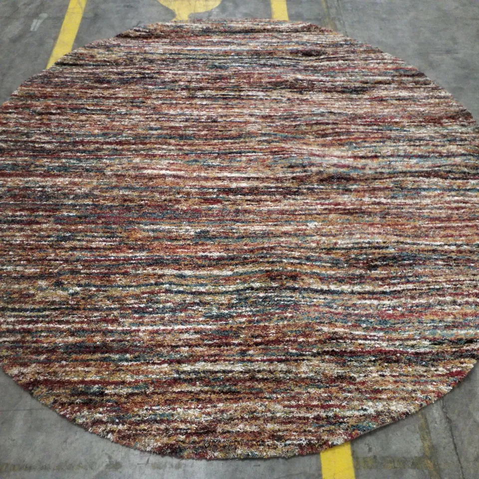 QUALITY DESIGNER RAGOLLE MEHARI RUG IN MULTICOLOURED - ROUND 240×240CM