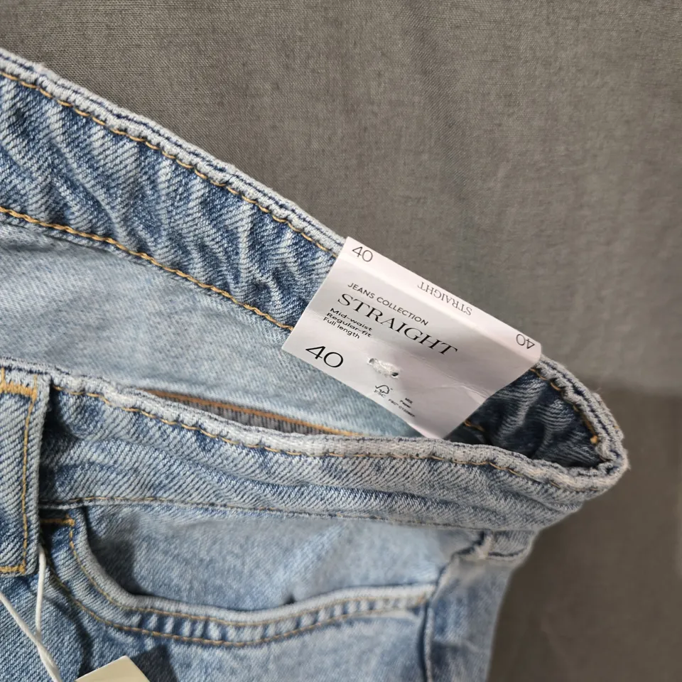 MANGO JEANS – WOMEN'S STRAIGHT LEG, LIGHT WASH, UK 12 (EU 40)