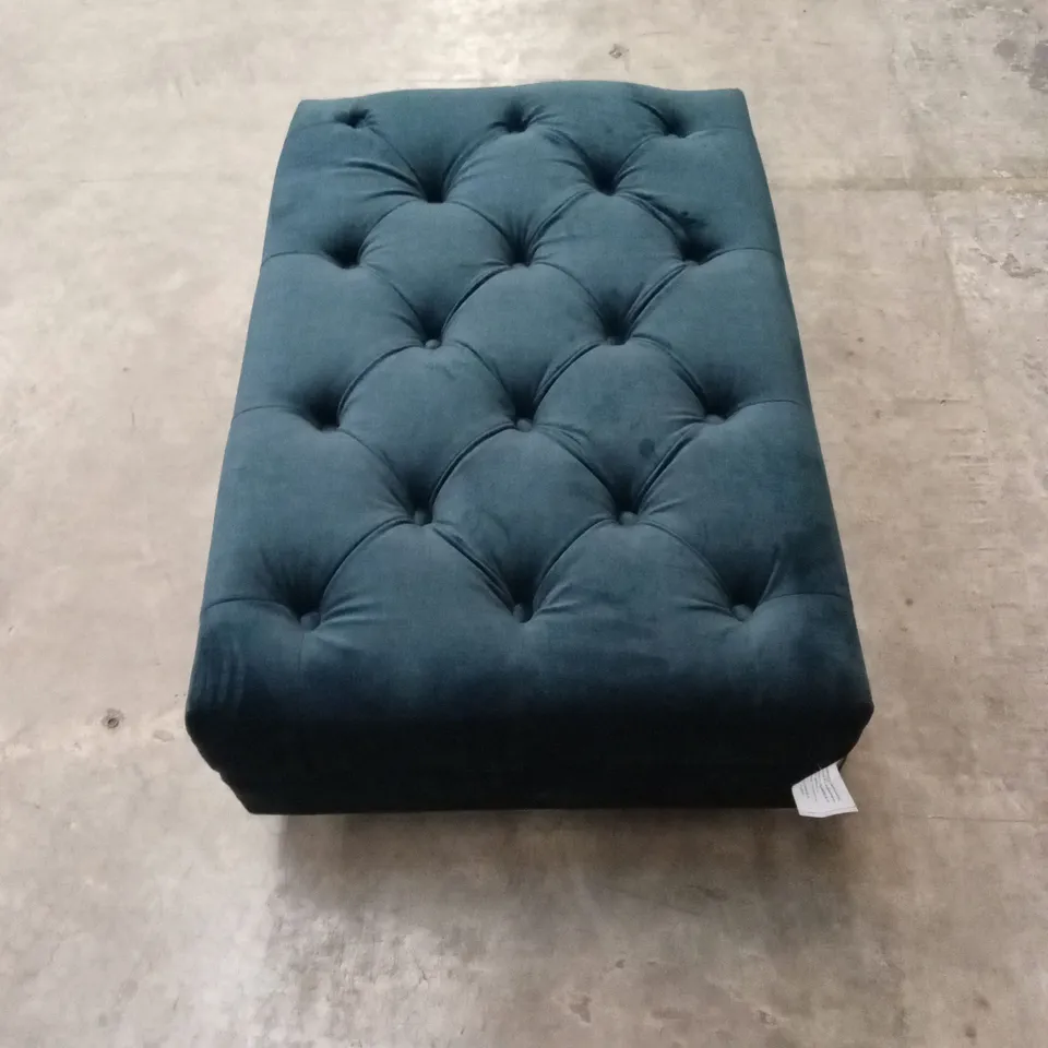 LAURA CHESTERFIELD FABRIC FOOTSTOOL - NAVY RRP £279