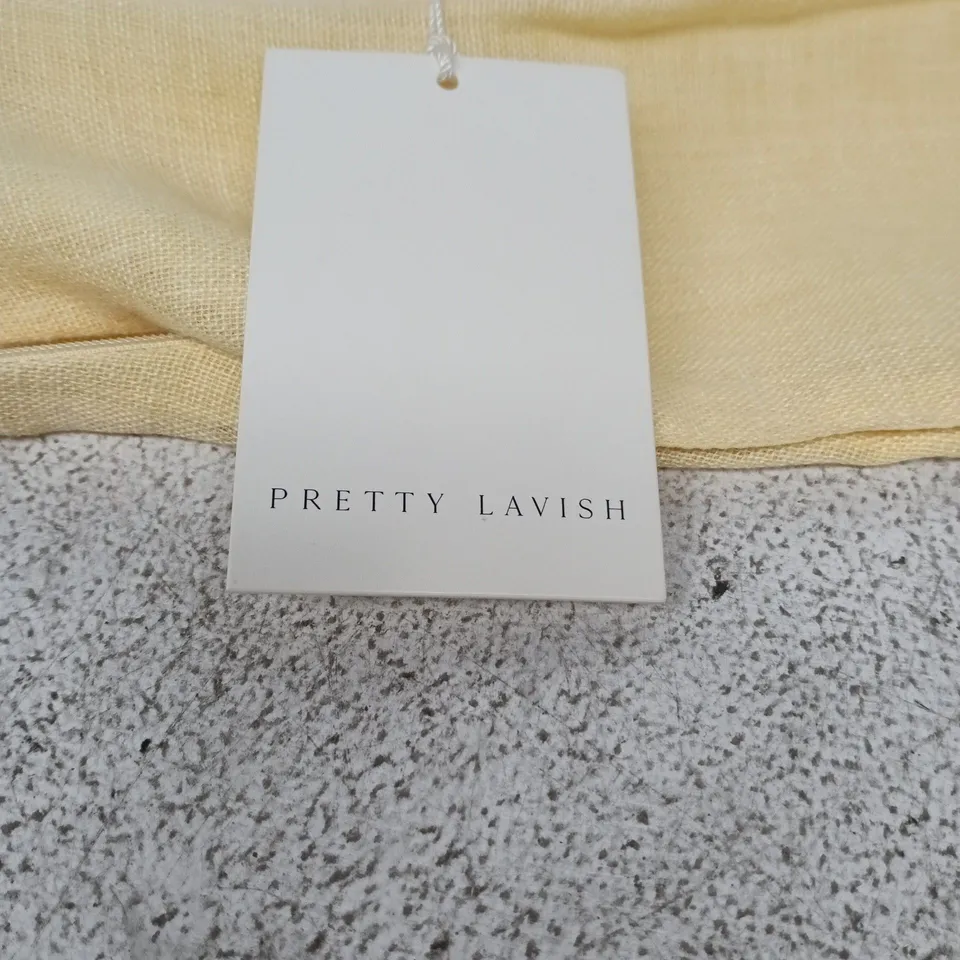 PRETTY LAVISH TAMSIN RUFFLE DRESS - LEMON, UK SIZE 10