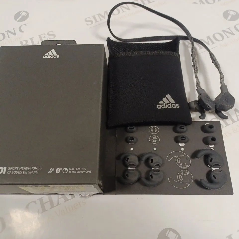 BOXED ADIDAS FWD-01 BLUETOOTH SPORT HEADPHONES - NIGHT GREY